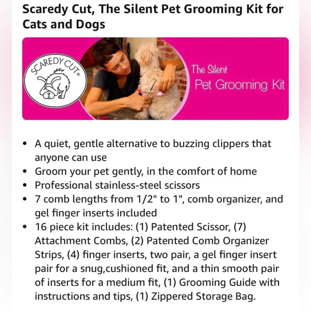 SCAREDY CUT Silent Pet Grooming Kit for Dogs & Cats New with tags